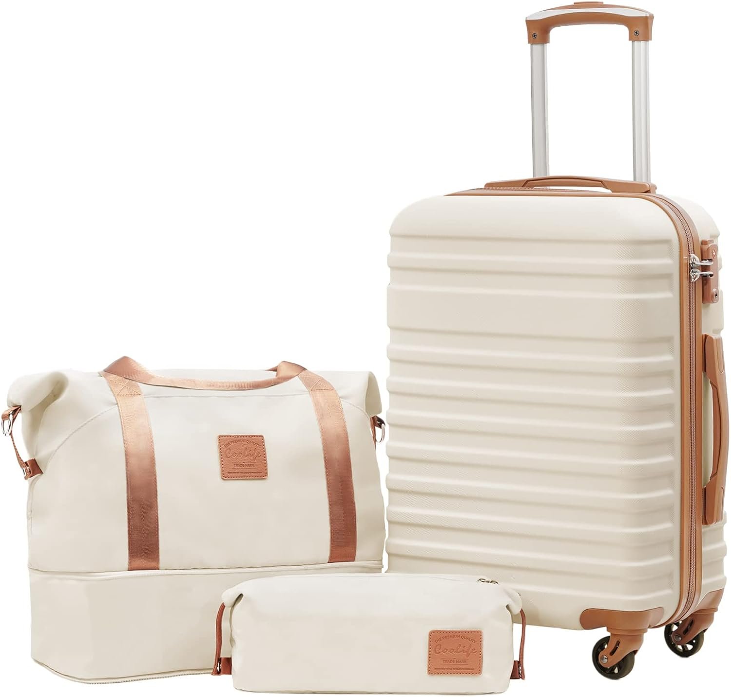 Coolife 3 Piece Hardside Luggage Set