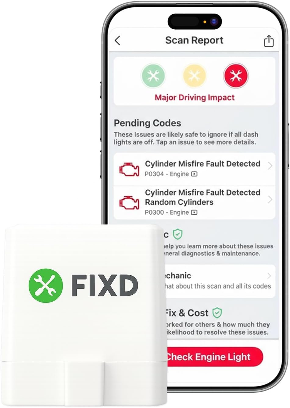 FIXD Bluetooth OBD2 Scanner