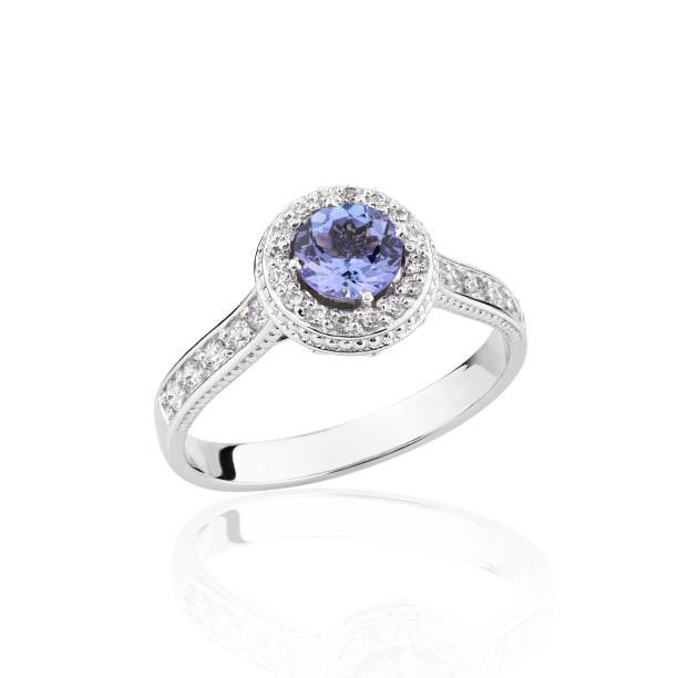 1 cttw Blue Sapphire & Diamond Wedding Eternity Ring, 14k White Gold