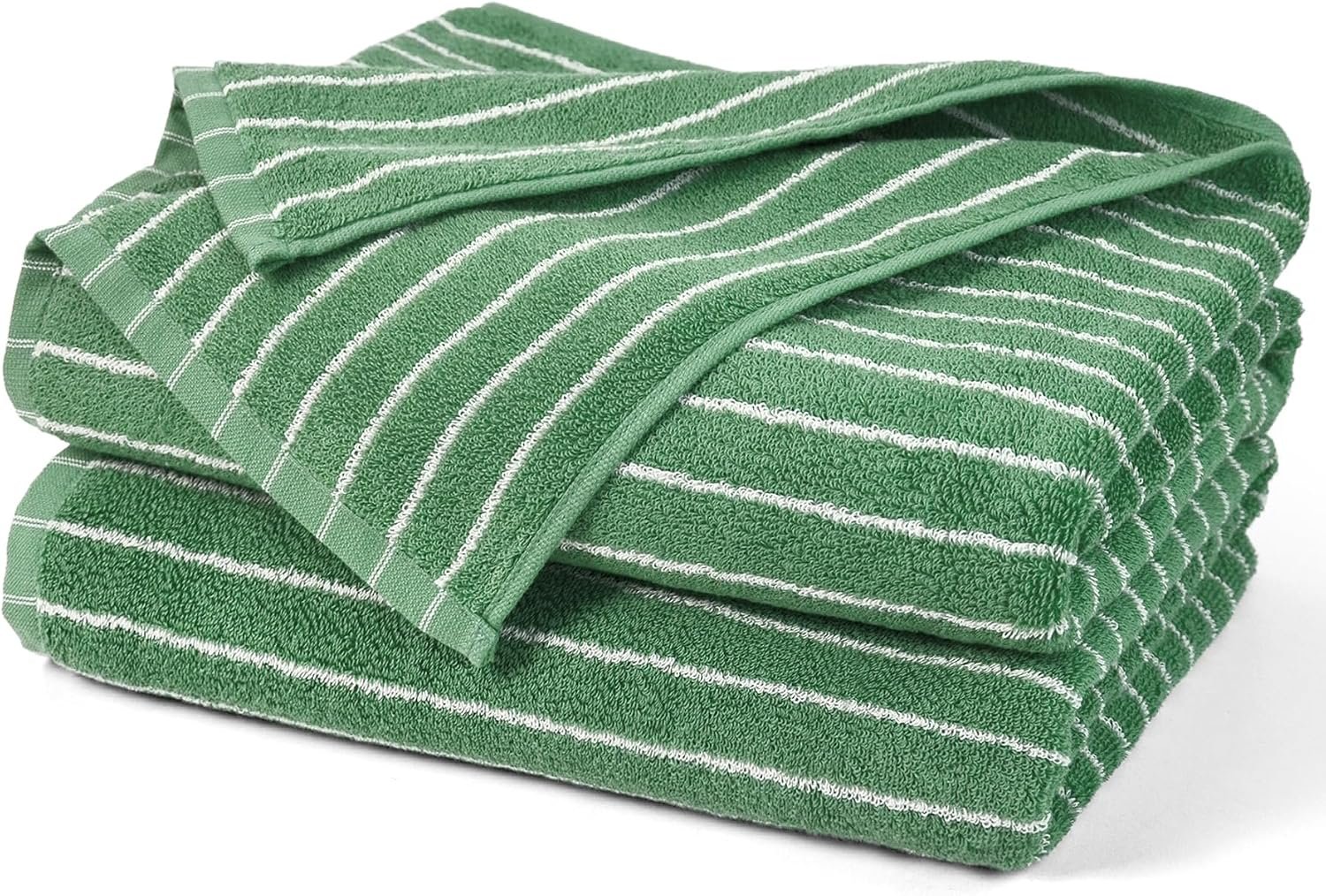 Jacquotha luxury green checkered bath towels
