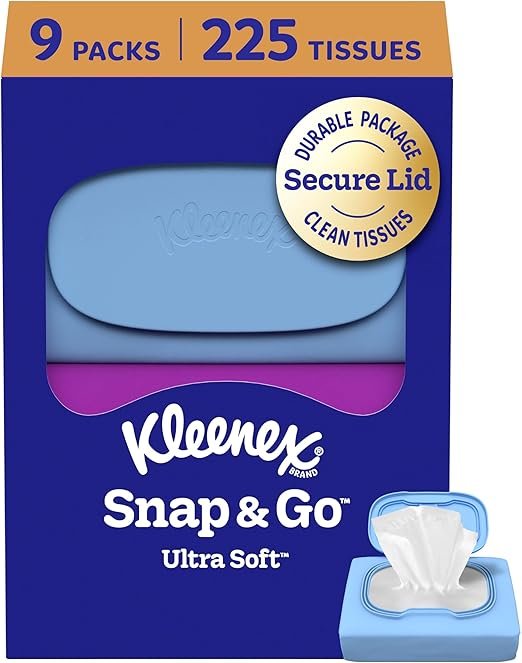Kleenex Snap and Go facial tissues 9 pack