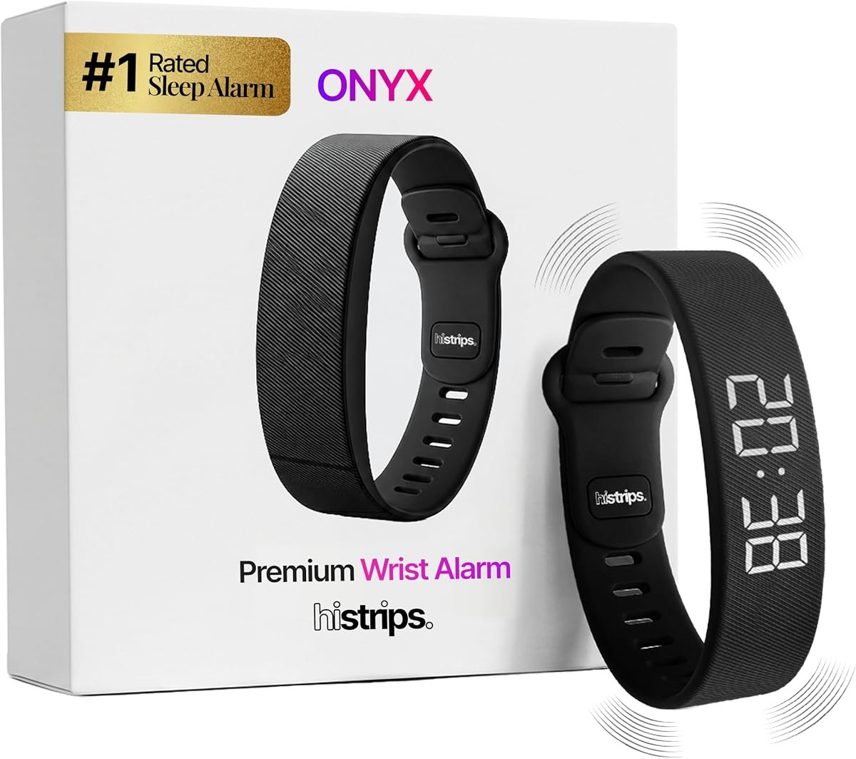 Onyx Vibration Alarm, Silent Wrist Wake for Heavy Sleepers
