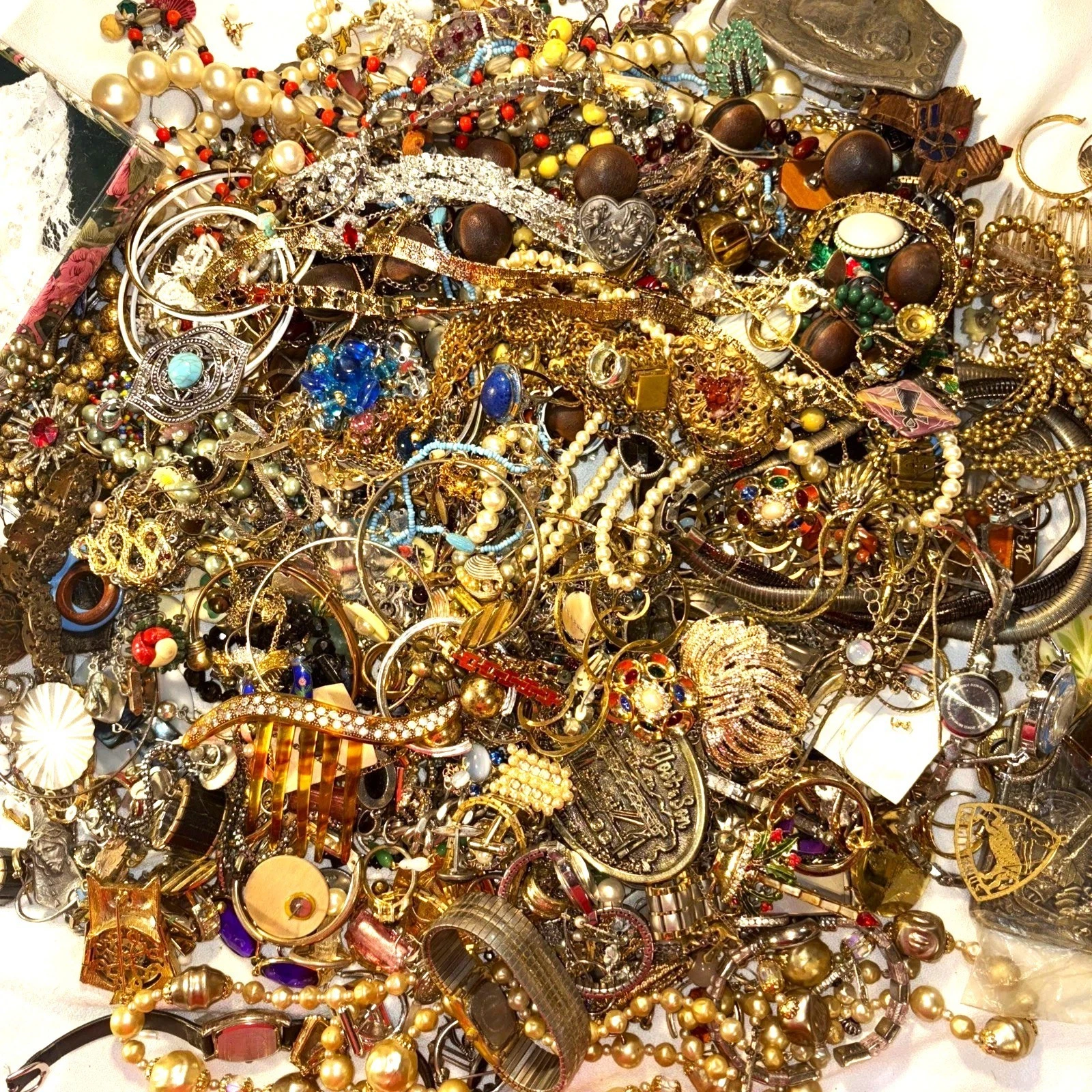 3 Lbs Old Unsearched Jewelry Lot, Vintage & Now