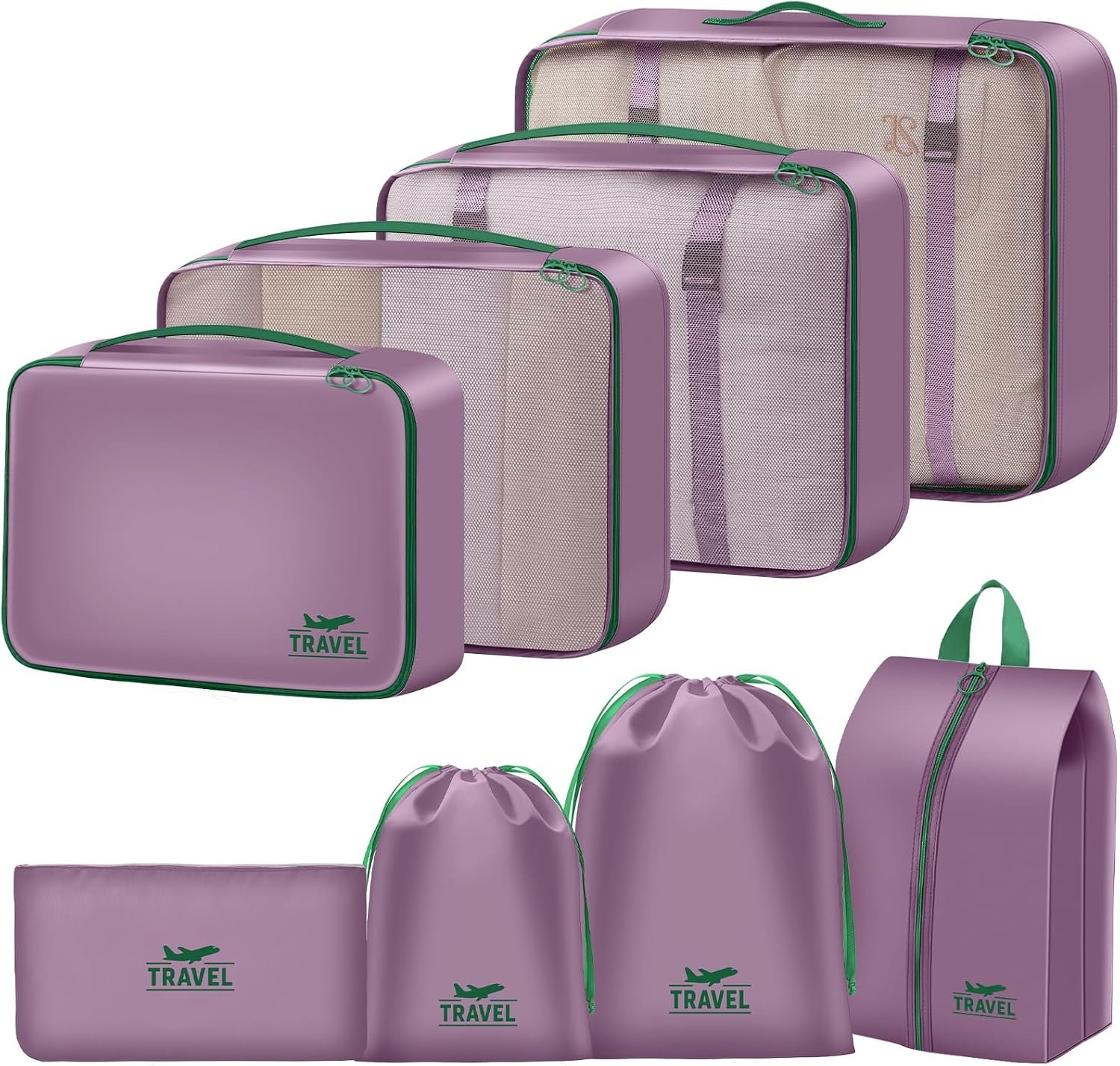 YEEYAA 8 Set Packing Cubes for Travel