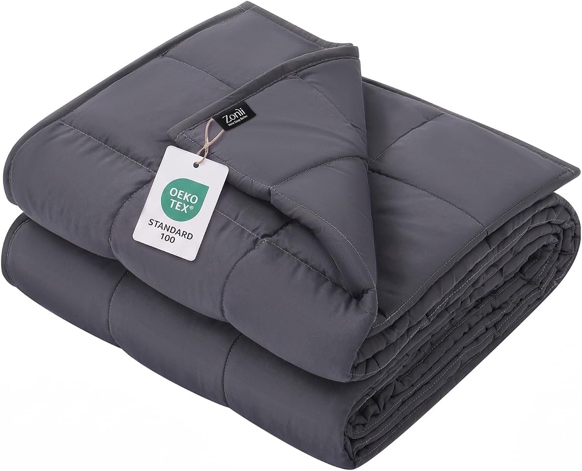 ZonLi Weighted Blanket, 20 lbs, Dark Grey