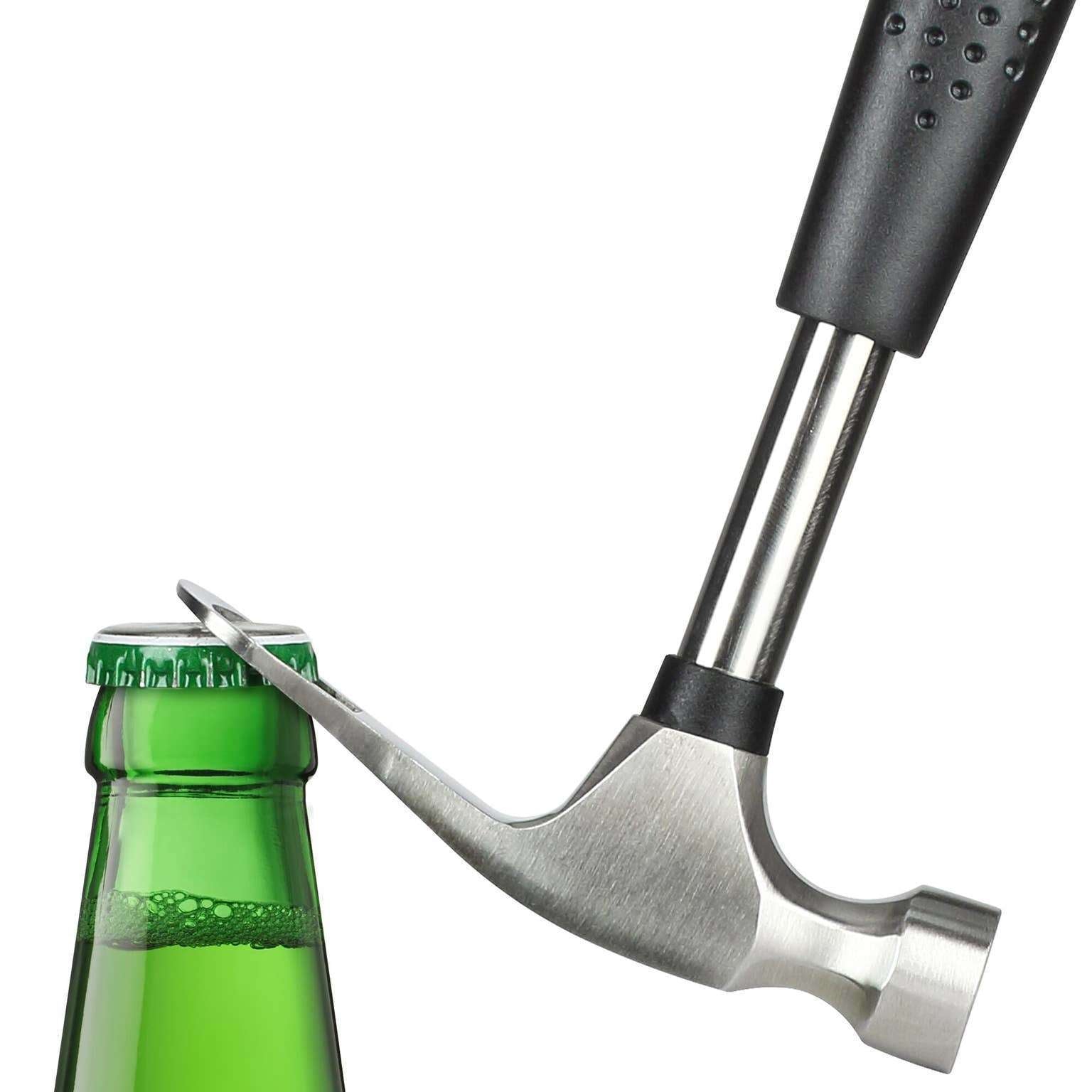 Hammer with bottle opener and ice crusher